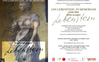 “Jan Lebenstein in memoriam” in New York city