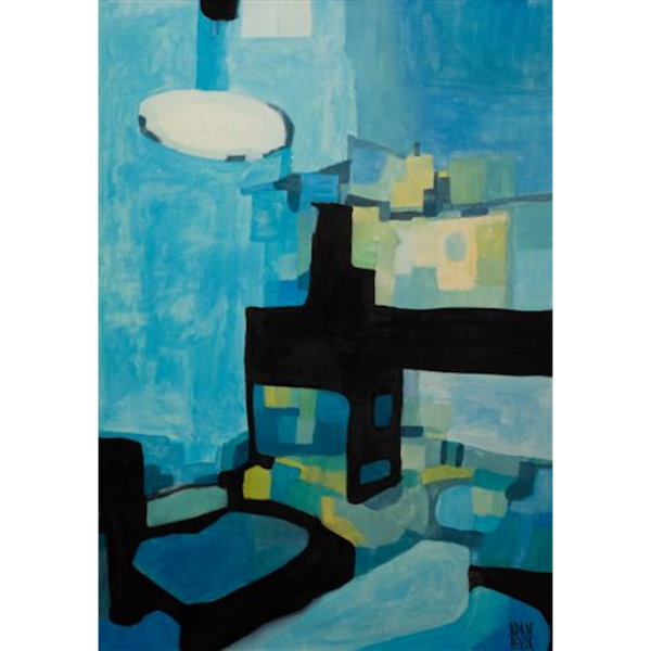 Adam Kozik, Interior with a fireplace 1, 2015